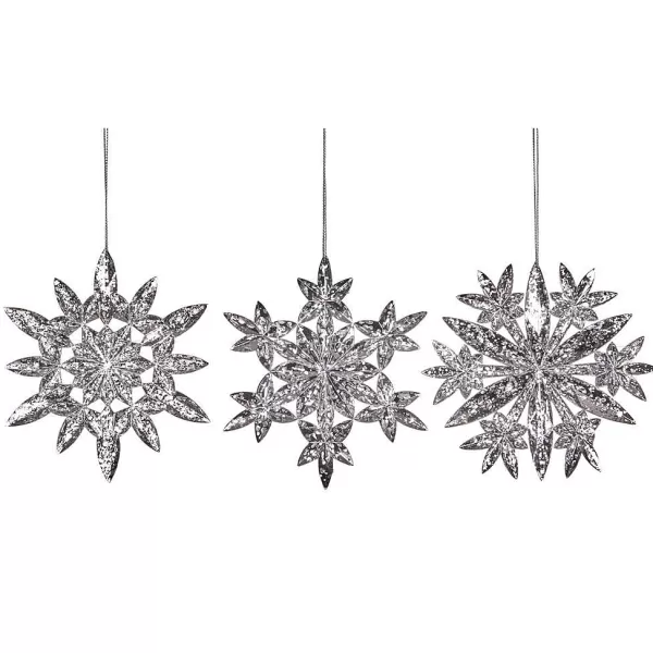 Antique Facet Snowflake Ornament 3 Assorted Tr 28028^Goodwill Sale