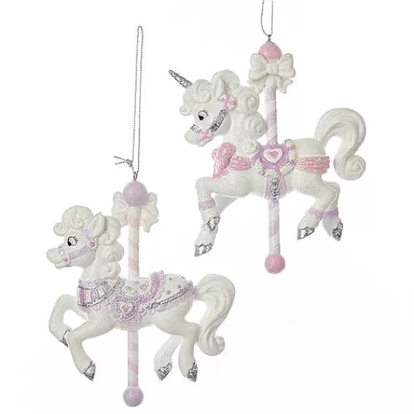 C7905 Sugar Plum Carousel Horse Ornaments 2 Assorted Kurt S.Adler New York^Kurt Adler Best