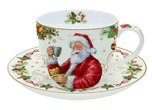 Christmas Tableware: Cup And Saucer In High Quality Fine China^Easy Life Hot