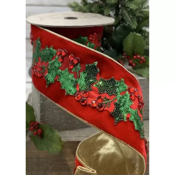 D.Stevens Velvet Crystal Holly And Berry Trim^DStevens Cheap