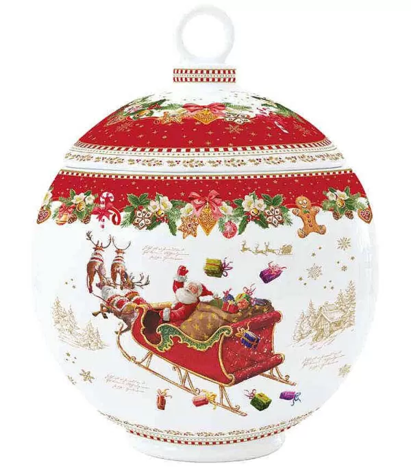 Tableware Porcelain Cookie Jar Xmas Ball Shape 18X23 Cm^Easy Life Outlet