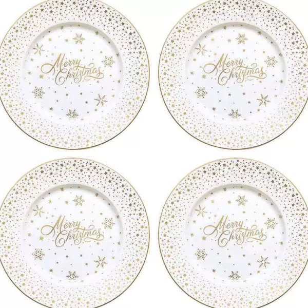 Tableware Set 4 Porcelain Dessert Plates 19 Cm^Easy Life Fashion