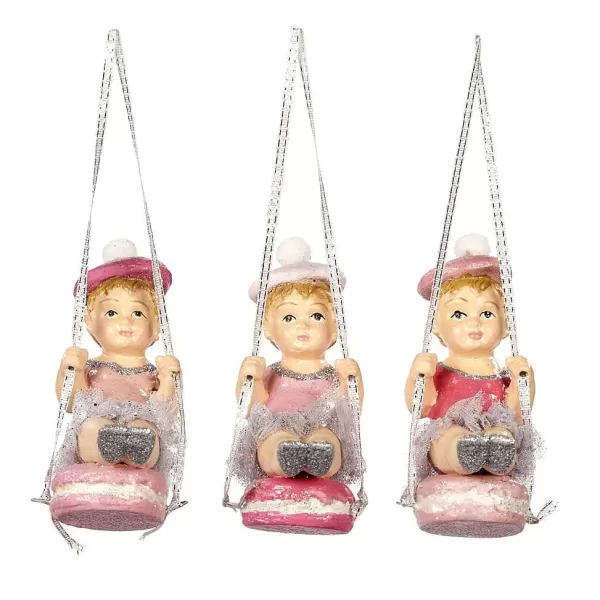 Girl On Macaron Swinging 3 Assorted B 96355^Goodwill Shop
