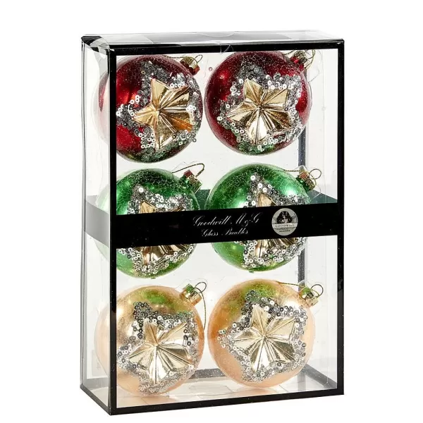 Glass Ball Box 6 Assorted P 36894^Goodwill Cheap