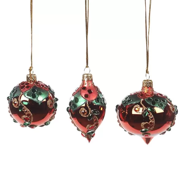 Glass Mini Floral Ball Ornament 3 Assorted L 20184^Goodwill Fashion