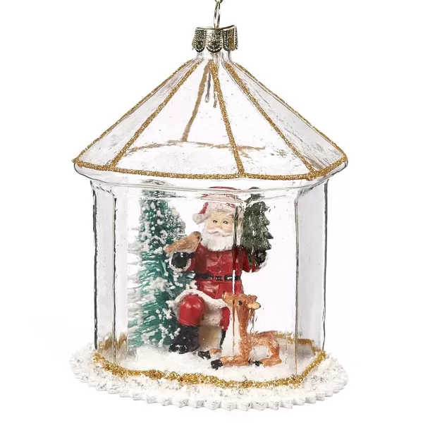 Glass Santa Scene In House Ornament Tr 27390^Goodwill Online