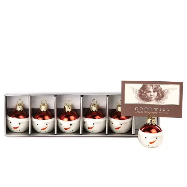 Glass Snowman Cardholder Box 6 P 36646^Goodwill Hot