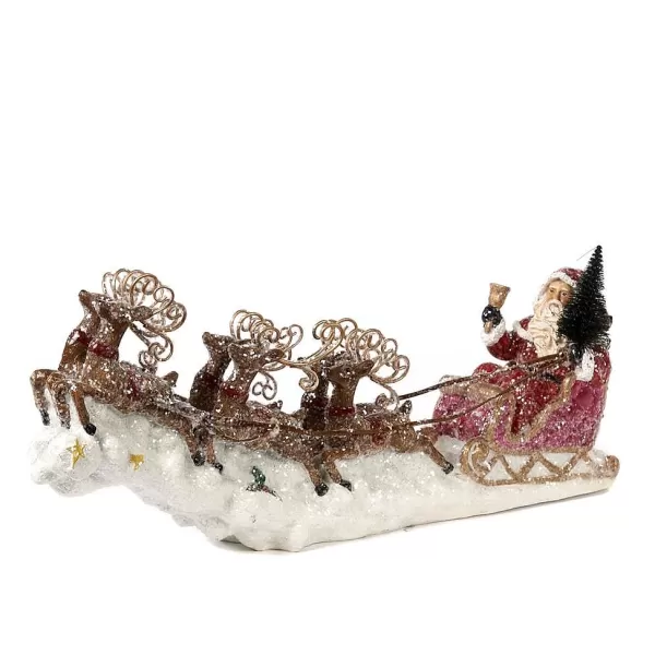 Glitter Ice Santa Sleigh With Deer S 30107^Goodwill Cheap