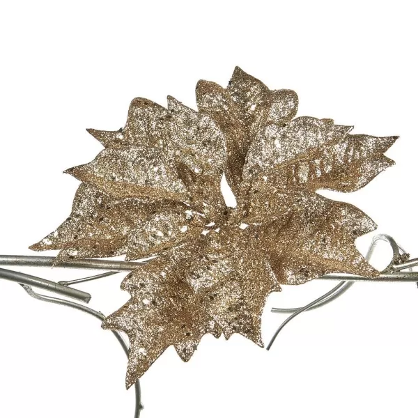 Glitter Poinsettia On Clip A 56225^Goodwill Clearance