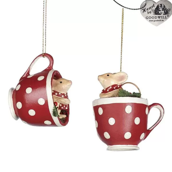 Goodill Belgium 2020 B 93151 Woodland Tea Party Mouse In Dotted Cup 2 Assorted^Goodwill Store