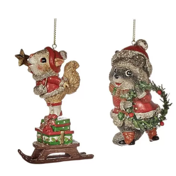 Goodill Belgium 2020 Tr 25249 Glittered Xmas Squirrel Raccoon 2 Assorted^Goodwill Sale