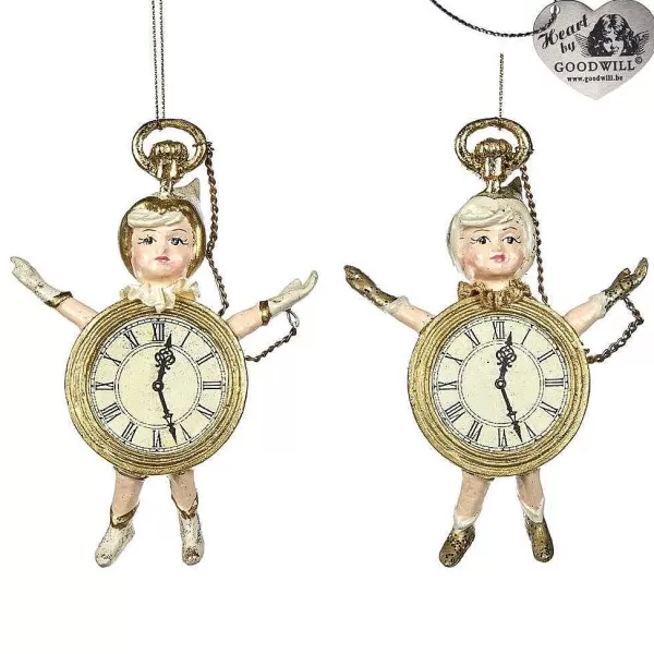 Belgium Clock Boy Ornament 2 Assorted B 94457^Goodwill New