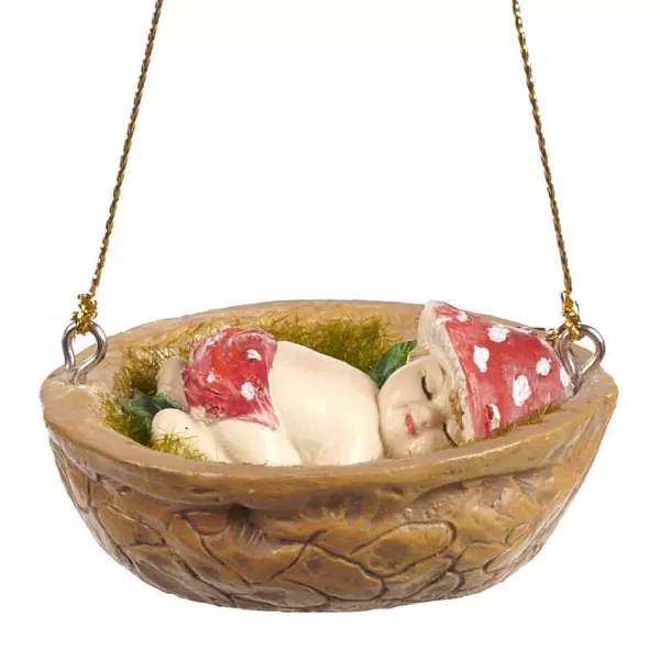 Belgium D 46144 Baby Sleeping In Walnut Ornament^Goodwill Discount