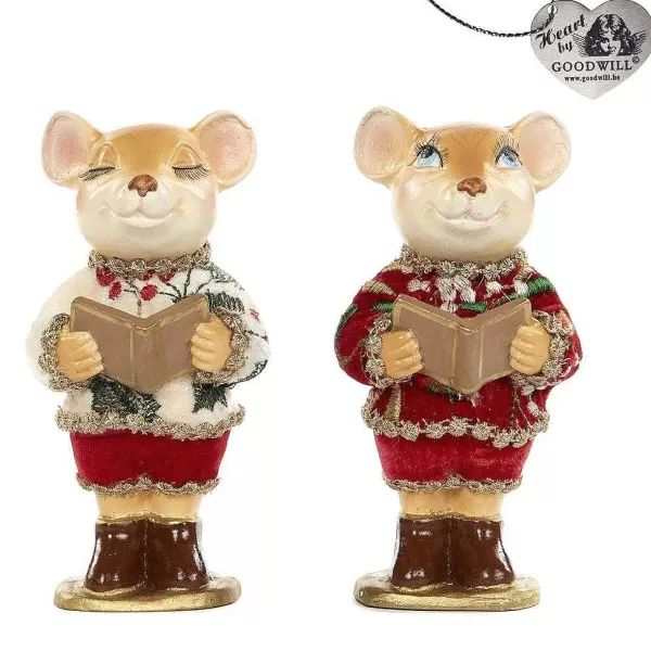 Belgium Holly Santa Choir Mouse 2 Assorted B 94415^Goodwill Best