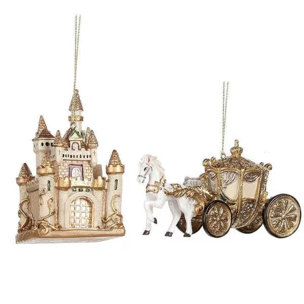 Belgium Horse Carriage Castle Ornament 2 Assorted Tr 24805^Goodwill Shop