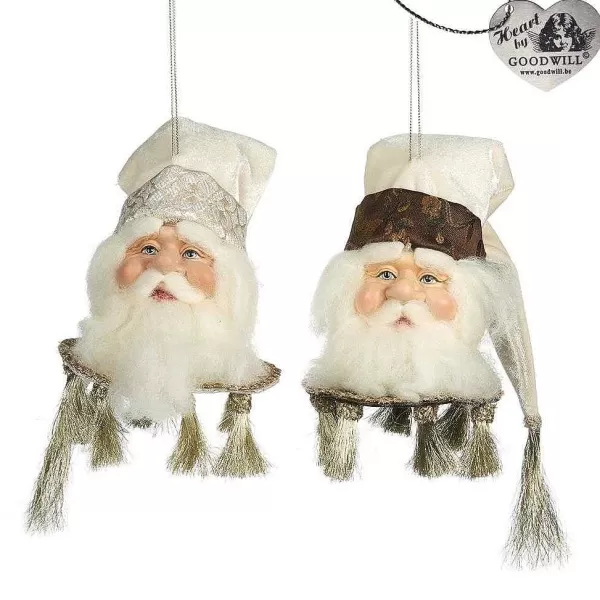 Belgium Journey Santa Head Ornament 2 Assorted J 64255^Goodwill Online