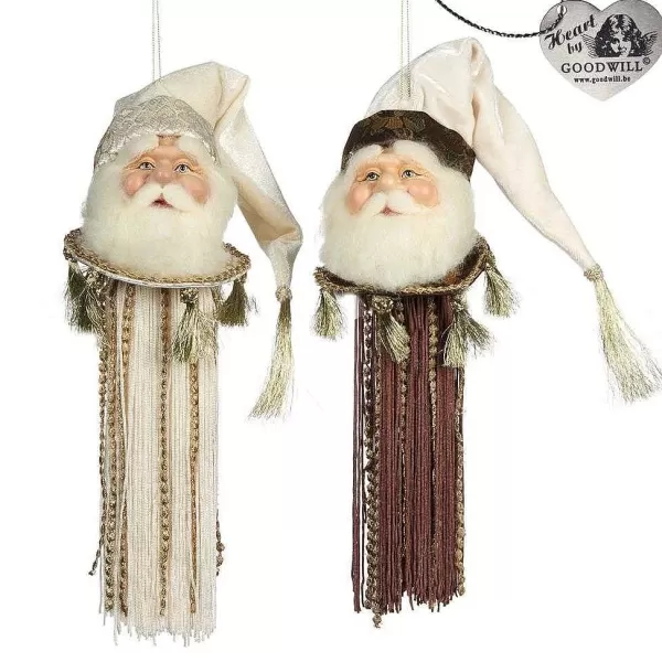 Belgium Journey Santa Tassel Ornament 2 Assorted J 64254^Goodwill Cheap