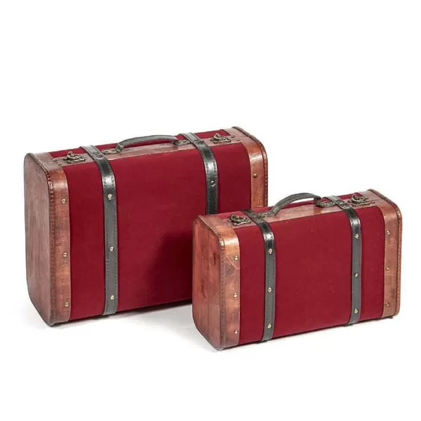 Belgium K 10151 Wood Velvet Suitacse Set Of 2 Boxes^Goodwill Clearance