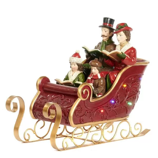 Belgium S 30313 Led Lit Xmas Family Choir In Sleigh (B/O)^Goodwill Flash Sale