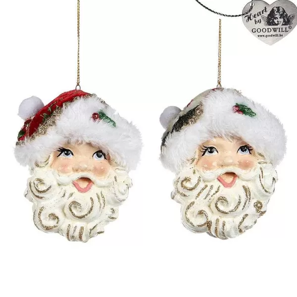 Belgium Santa Head Ornament 2 Assorted B 94409^Goodwill Online