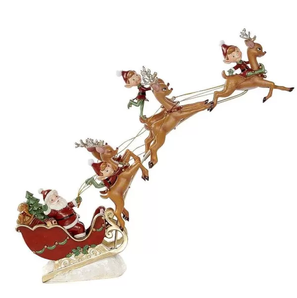 Belgium Santa Sleigh With Elves And Deer D 48080^Goodwill Best Sale