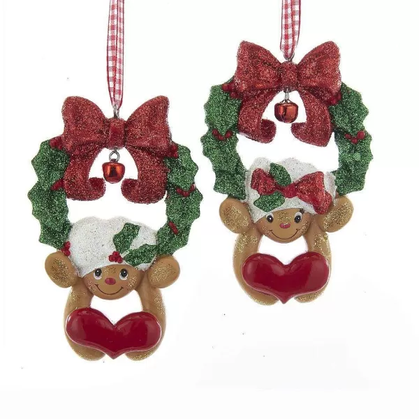 H5525 Kurt S. Adler Gingerbread Boy & Girl Wreath 2 Assorted^Kurt Adler Online