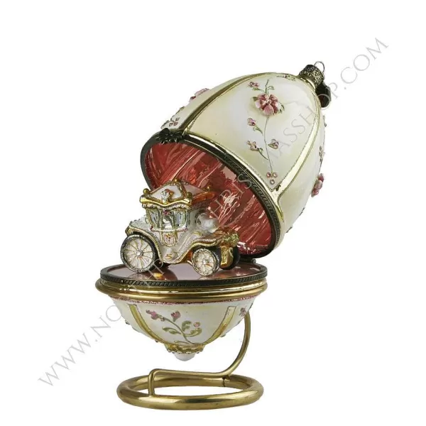 Hinged Egg With Carriage Komozja Family Mostowski - Glass Bauble Handmade In Poland^Komozja Famiily Online