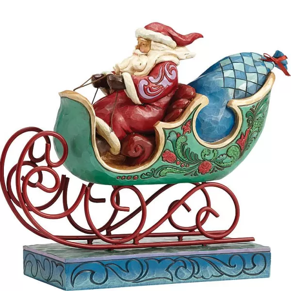 4053675 Enjoy The Ride (Winter Wonderland Santa In Sleigh) Heartwood Creek^Jim Shore Fashion