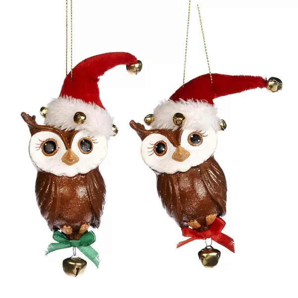 Jingle Owl Ornament 2 Assorted B 97467^Goodwill Clearance