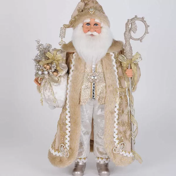 Originals Lighted Ivory & Gold Elegance Santa Cc18-51^Karen Didion Discount