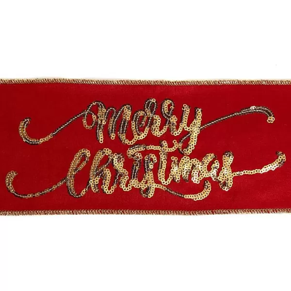 Katherine'S Collection Merry Christmas Ribbon Red/Gold L05-805390 L05-805390^Katherine Collection Clearance