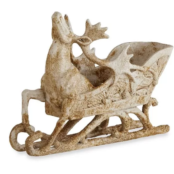 K&K Interiors 51906A - Glitter And Rust Deer Sleigh^KKInteriors Discount