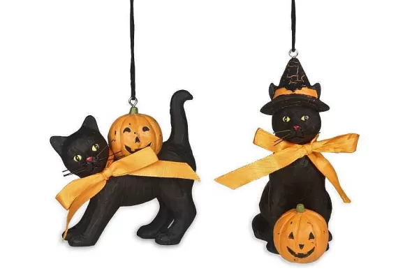 Kl7552 Black Cat Ornament 2 Assorted^Bethany Lowe Shop