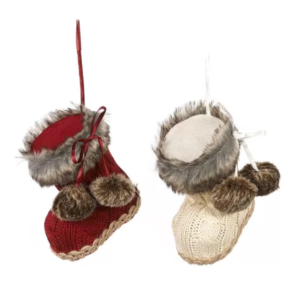 Knitted Boot Ornament 2 Assorted Tr 27466^Goodwill Best Sale