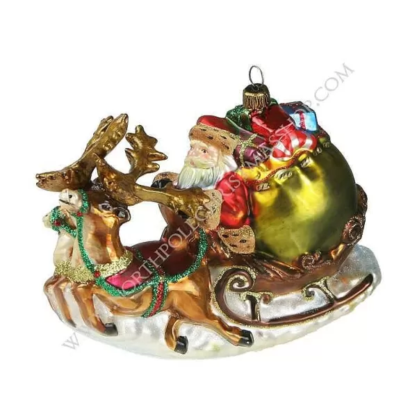 Komozja Family Mostowski Santa In Sled Wit Reindeer^Komozja Famiily Flash Sale