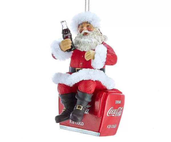 4" Coke Santa On Cooler Ornament Cc9172^Kurt Adler Clearance