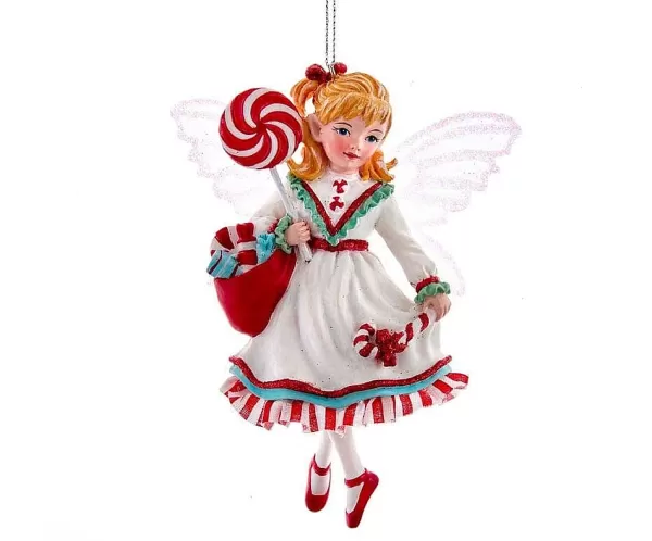 5.5" Retro Fairy With Candycane Lollipop E0433^Kurt Adler Online