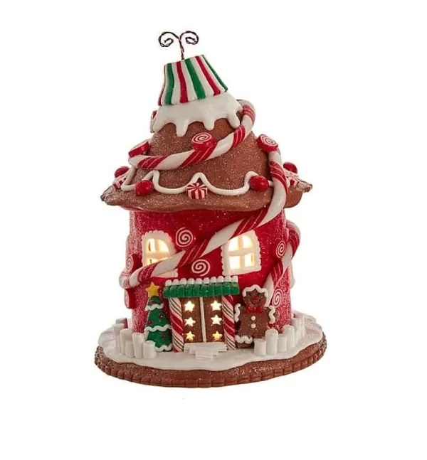 7.5" Candy Gingerbread House With C7 Bulb Gbj0022A^Kurt Adler Outlet