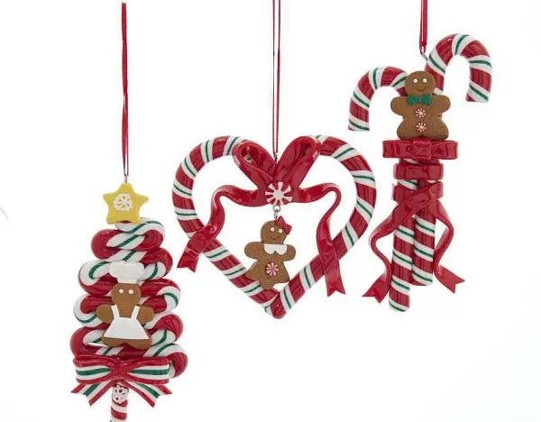 D3839 Tree Candy Heart With Gingerbread3 Assorted^Kurt Adler New