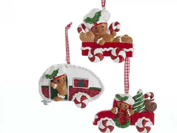 H5552 Gingerbread Wagon Rv Pickup Truck3 Assorted^Kurt Adler Clearance