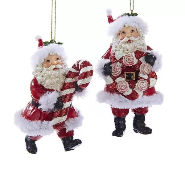 Nyc C8951 Santa With Candy Cane Ornament 2 Assorted^Kurt Adler Hot