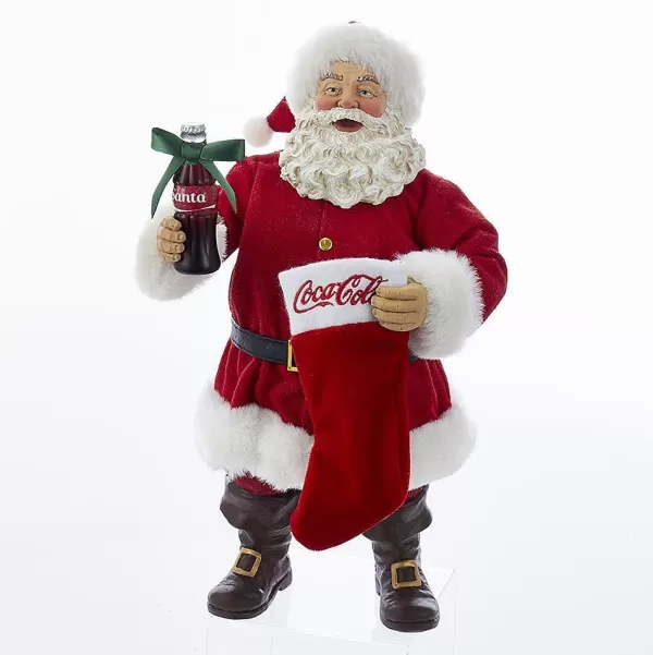 Nyc Cc5172 Coca-Cola Santa With Coke Bottle And Stocking Table Piece^Kurt Adler Clearance