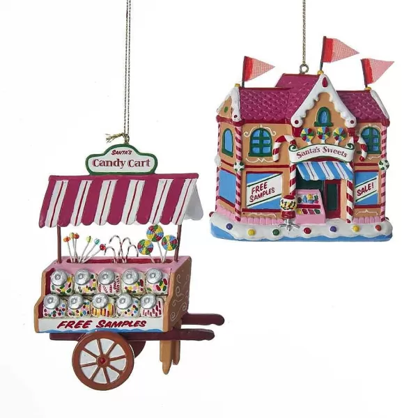 Nyc D3240 Candy Cart And Candy Store Ornaments, 2 Assorted^Kurt Adler Store