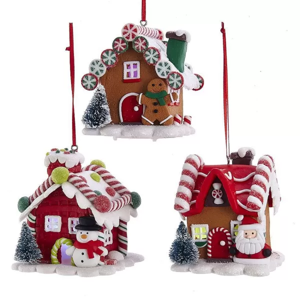 Nyc D3619 Battery-Operated Led Gingerbread House Ornaments, 3 Assorted^Kurt Adler Outlet