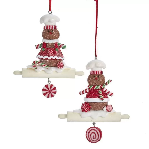 Nyc D3635 Gingerbread Rolling Pin Ornaments, 2 Assorted^Kurt Adler Cheap