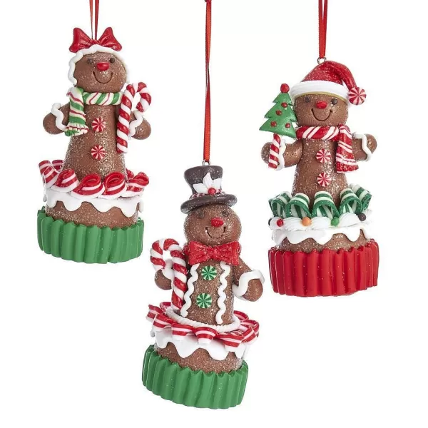 Nyc D3636 Gingerbread Miniature Cupcake Ornaments, 3 Assorted^Kurt Adler Flash Sale