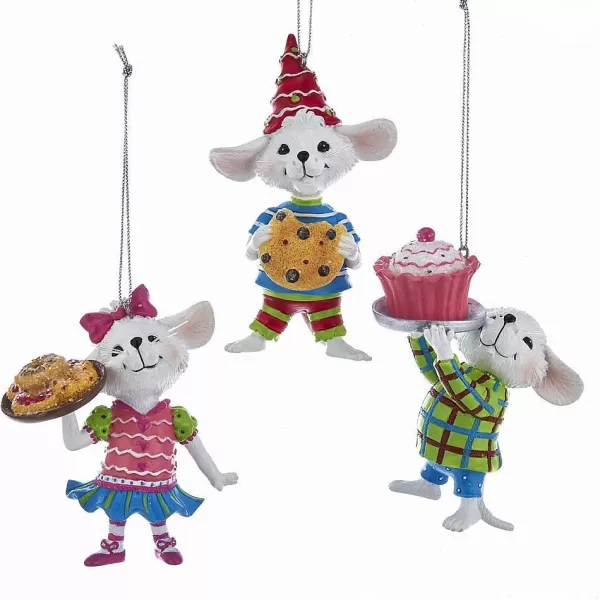 Nyc E0273 Pastel Color Mouse With Sweets Ornaments, 3 Assorted^Kurt Adler Cheap