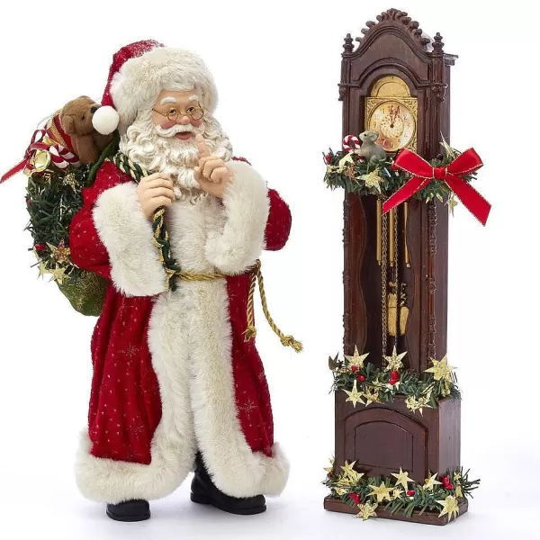 Nyc Fa0115 Fabrich Santa With Clock, 2-Piece Set^Kurt Adler Flash Sale