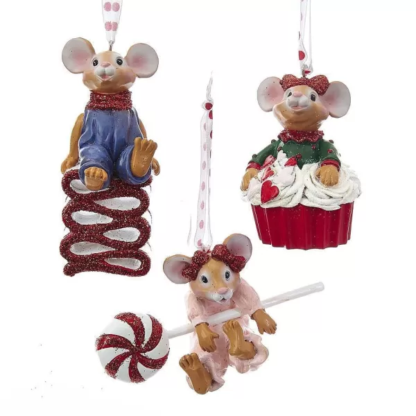 Nyc H5141 Candy And Cupcake Mouse Ornaments, 3 Assorted^Kurt Adler New