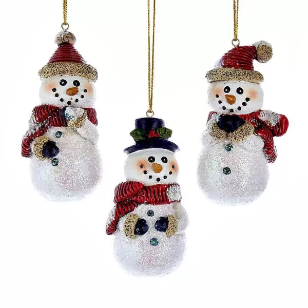 Nyc J7378 Glittered Snowman Ornaments, 3 Assorted^Kurt Adler Cheap